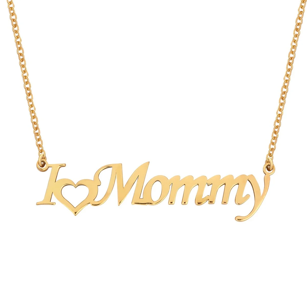 Φωτογραφία προϊόντος: Ασημένιο Κολιέ ( I Love Mommy ) σε Χρύσωμα Κ18 / AK-11799G1
