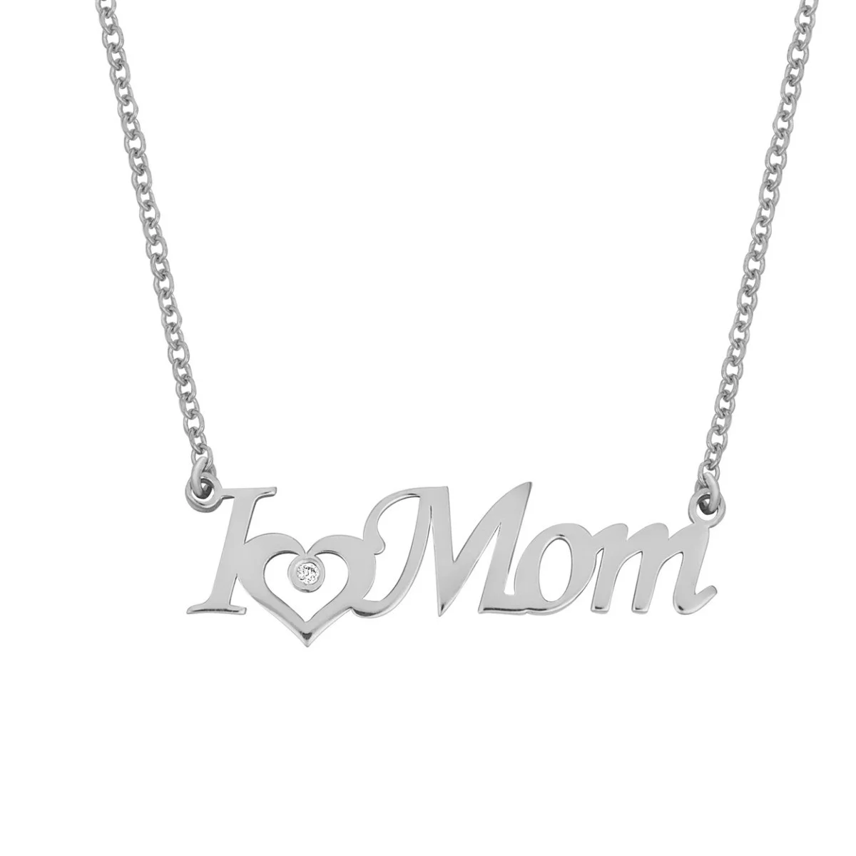 Φωτογραφία προϊόντος: Ασημένιο Κολιέ ( I Love Mom ) με πέτρα P.Q. CRYSTALS / AK-11796L1