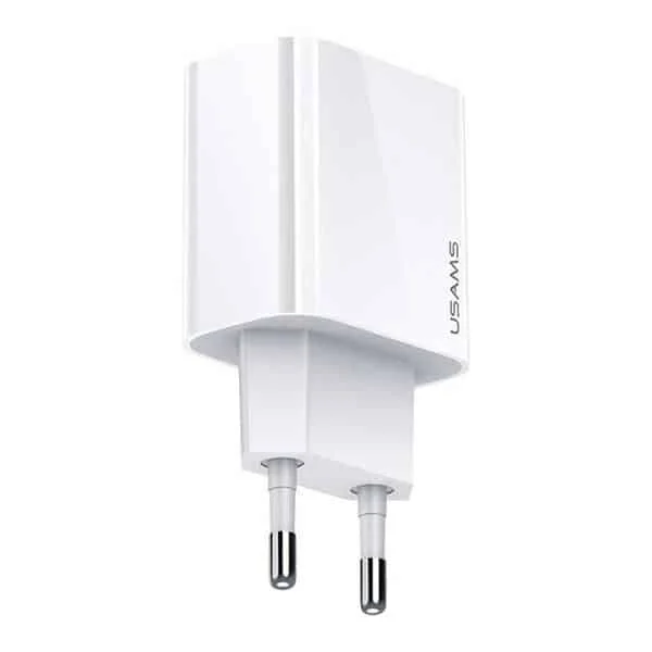 Φωτογραφία προϊόντος: USAMS Ład. siec. 1xUSB-C T34 20W 5V-3A (μόνο κεφαλή) PD3.0 Fast Charging λευκό CC118TC01 (US-CC118)