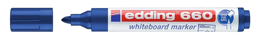 Φωτογραφία προϊόντος: EDDING μαρκαδόρος ασπροπίνακα 660, επαναγεμιζόμενος, μπλε