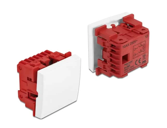 Φωτογραφία προϊόντος: DELOCK module διακόπτης Easy 45 81360, μονός, 2-pole, 1-way, λευκός