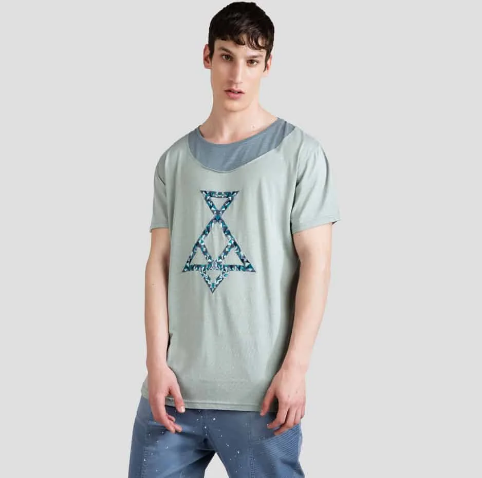 Φωτογραφία προϊόντος: Aqua double neck t-shirt with P/COC embroidery