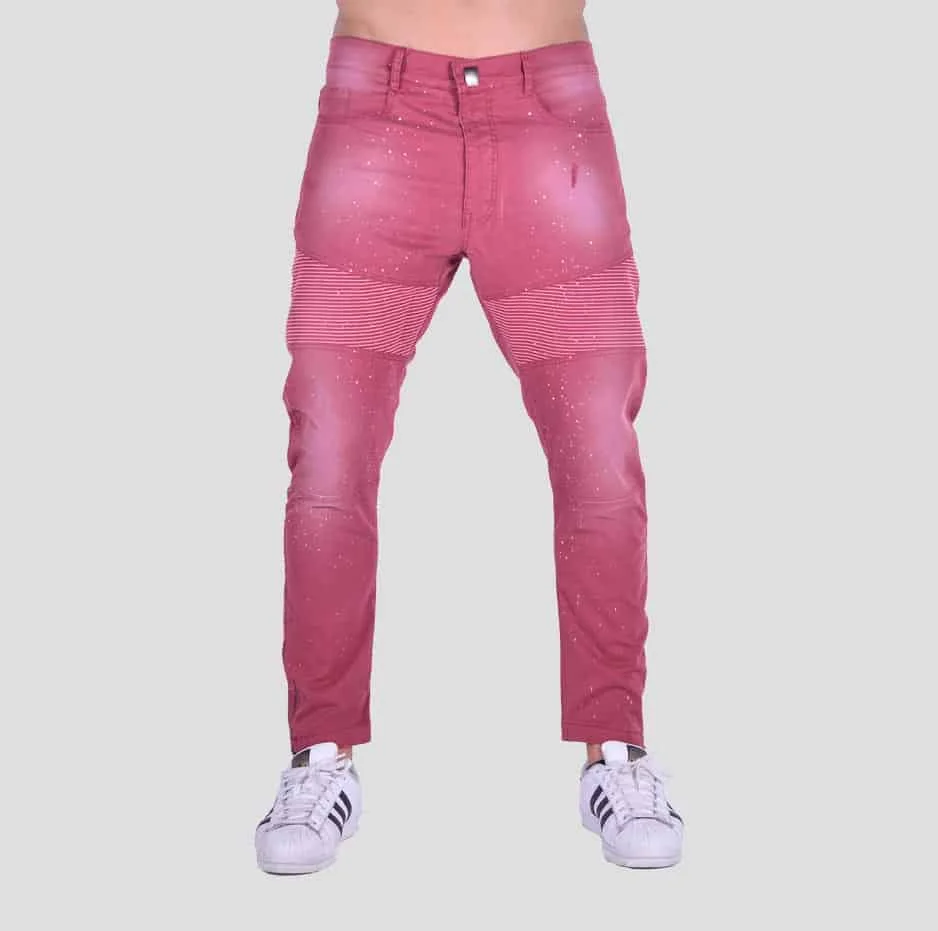 Φωτογραφία προϊόντος: Red zipped pleated pants with paint splashes