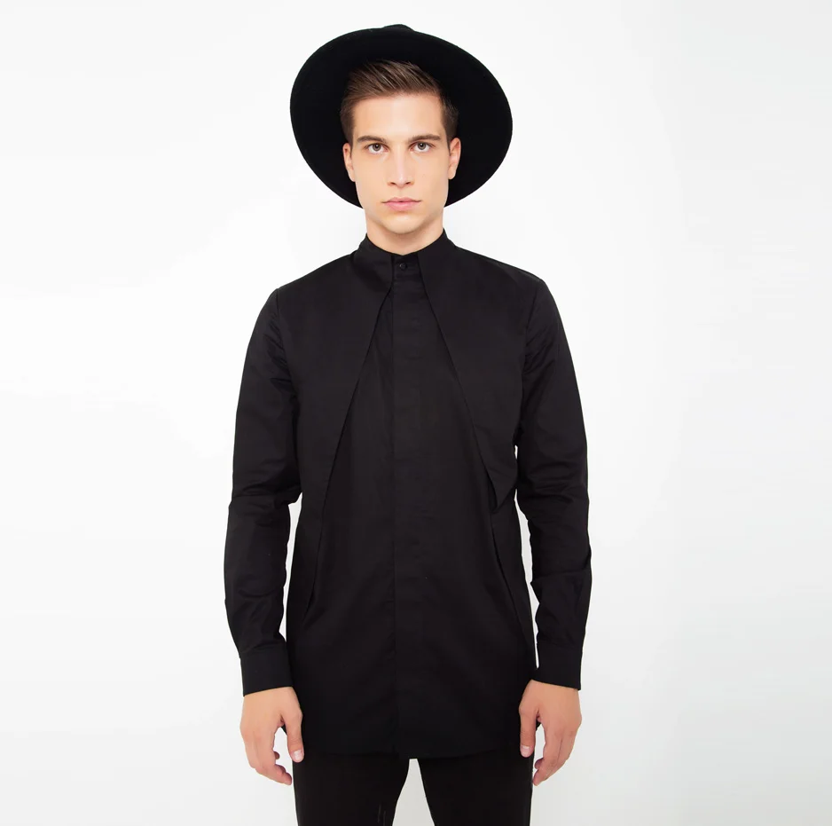 Φωτογραφία προϊόντος: Black mao shirt with front pleats