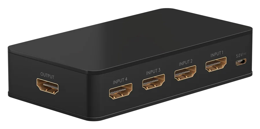 Φωτογραφία προϊόντος: GOOBAY HDMI switch 58489 με τηλεχειριστήριο, 4 σε 1, 4K/60Hz, μαύρο