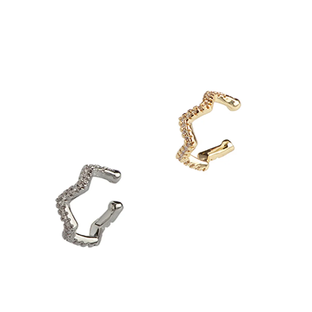 Φωτογραφία προϊόντος: Fake σκουλαρίκι ear cuff στρας ζικ-ζακ design σε ασημί και χρυσό χρώμα ΑΣΗΜΙ