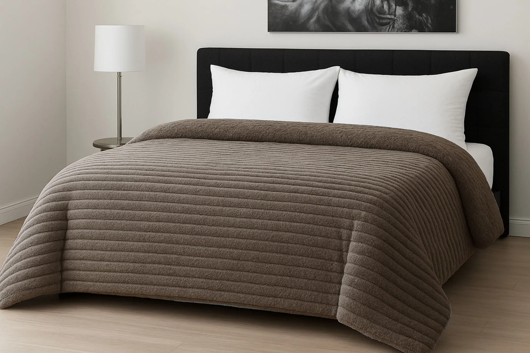 Φωτογραφία προϊόντος: Κουβερτοπάπλωμα Le Blanc Flannel Comfort Υπέρδιπλο 220Χ240 700gsm RIB Moka