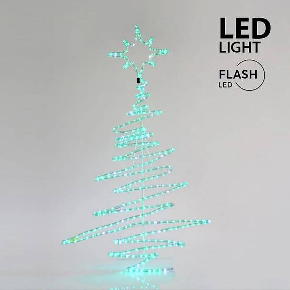Φωτογραφία προϊόντος: Eurolamp Φωτοσωλήνας LED Δέντρο Πράσινo/Λευκό Φως Με Flash 120x70cm IP44