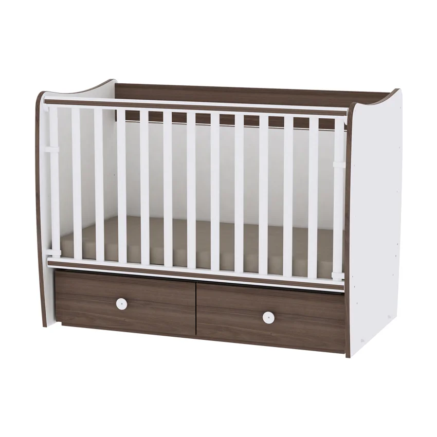 Φωτογραφία προϊόντος: LORELLI - BED MATRIX NEW 60/120 WHITE/WALNUT - 10150490026A (Δώρο Στρώμα Αφρού Lorelli)