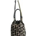Φωτογραφία προϊόντος: Midneto Nefeli Black Beige chenille Labyrinth Bag