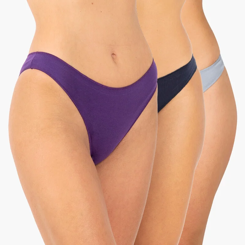 Φωτογραφία προϊόντος: AA UNDERWEAR AA-UNDERWEAR Bikini Κυλοτάκι 3 τμχ Cotton - Modal Μοβ, Μπλε Σκούρο, Γκρι
