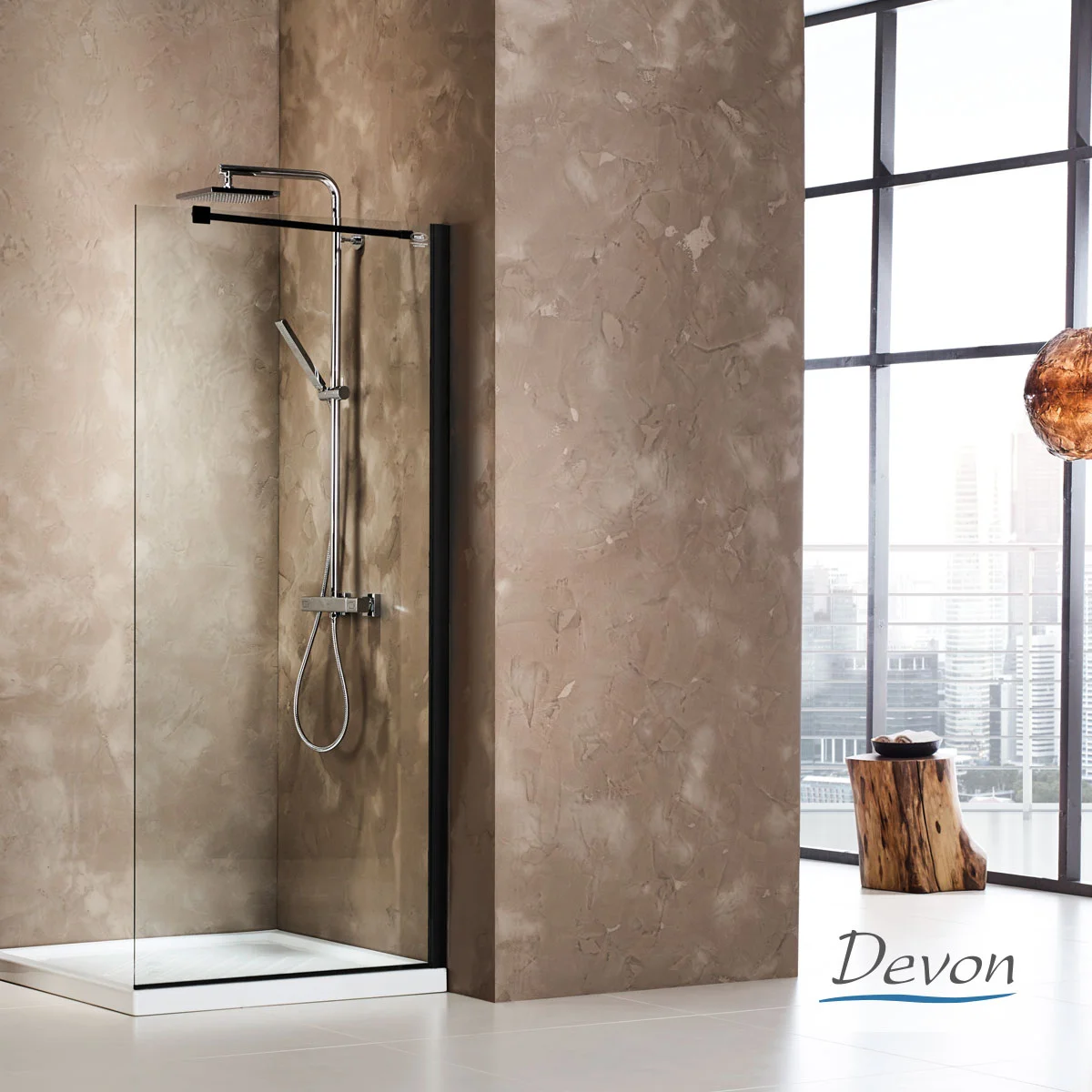 Φωτογραφία προϊόντος: Διαχωριστικό DEVON IWIS WALK-IN WD90C-400 CLEAN GLASS BLACK MATT