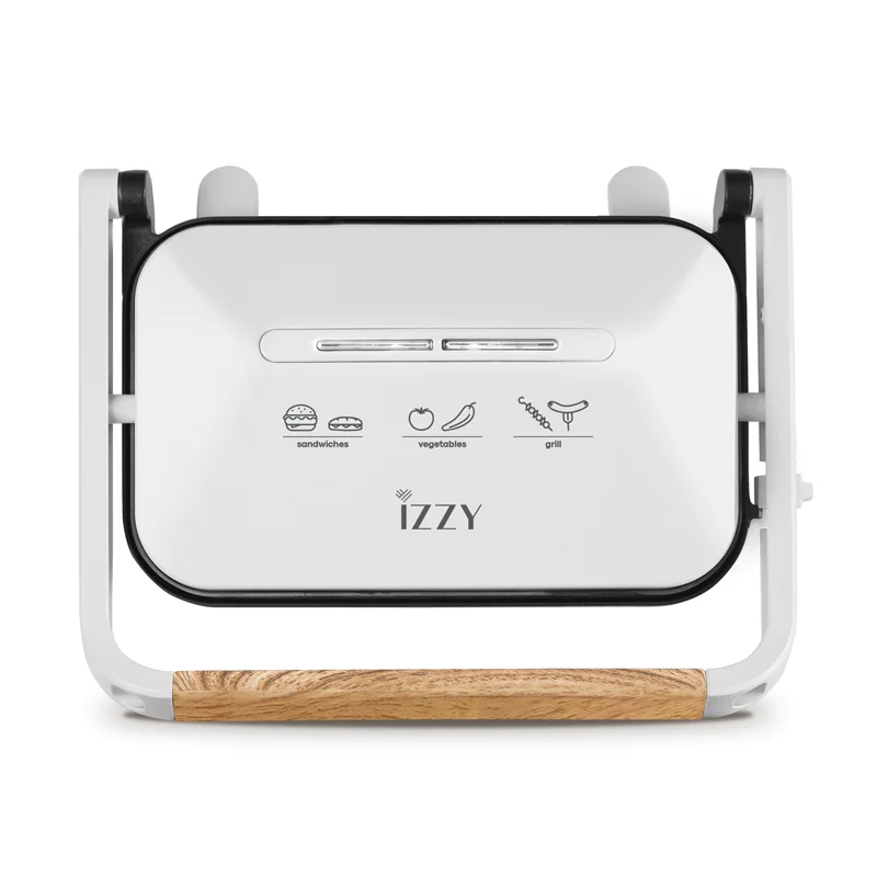 Φωτογραφία προϊόντος: Izzy Σαντουιτσιέρα Panini Wooden IZ-2013 για 2 Τοστ 1300W (224145) Λευκή