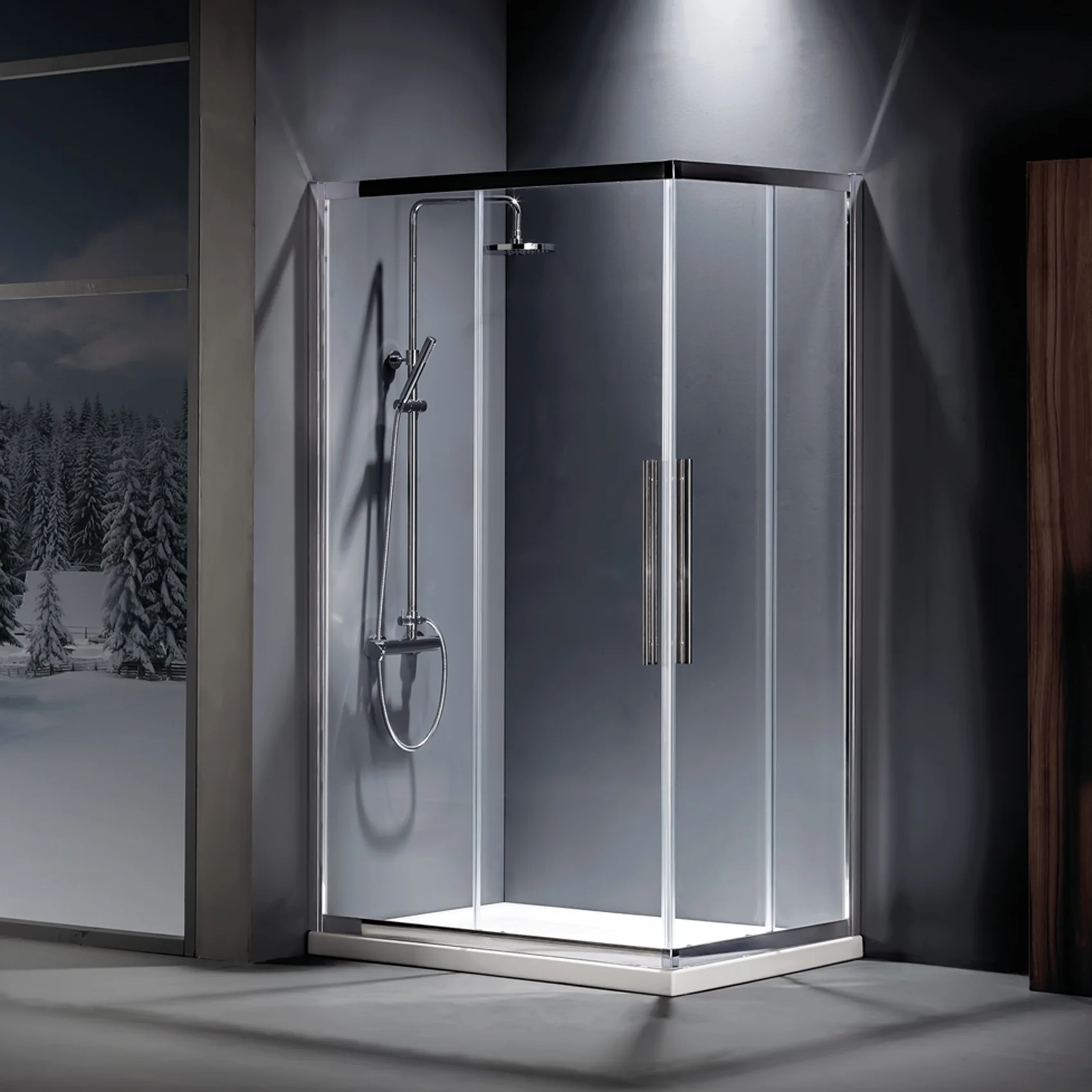 Φωτογραφία προϊόντος: Καμπίνα DEVON FLOW CORNER ENTRY CF100C-100 100X100 CLEAN GLASS