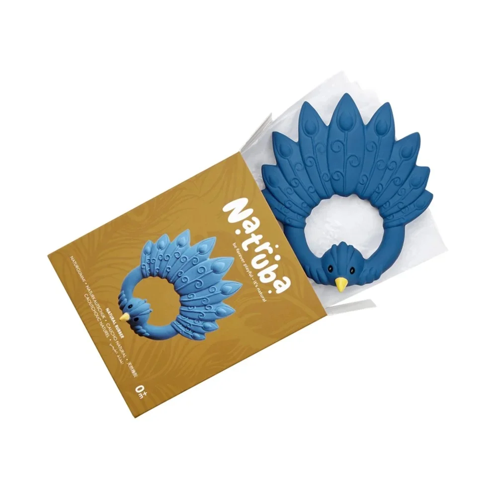 Φωτογραφία προϊόντος: Natruba Μασητικό Peacock Blue | Φυσικό Καουτσούκ, Χειροποίητο, Από 0+ Μηνών