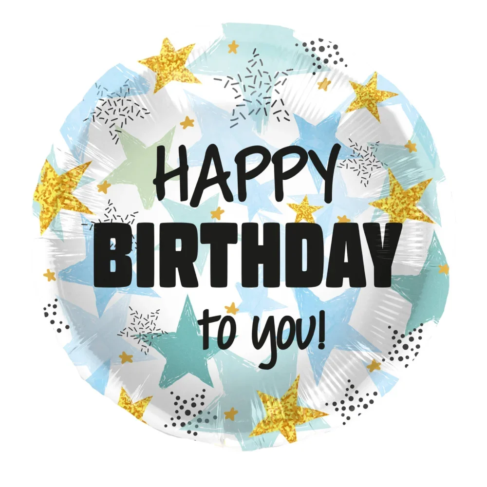 Φωτογραφία προϊόντος: Folat Μπαλόνι Foil Birthday Stars Blue 45εκ