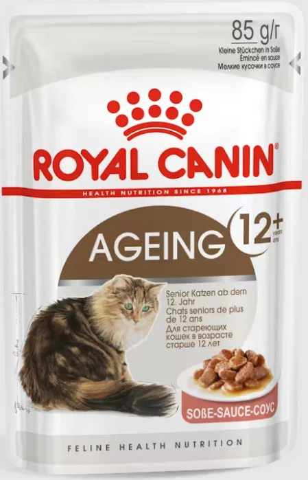 Φωτογραφία προϊόντος: Royal Canin Πλήρης τροφή με μπουκιές σε σάλτσα για ηλικιωμένες γάτες άνω των 12 ετών 12x85gr ROYAL CANIN (9003579310175)