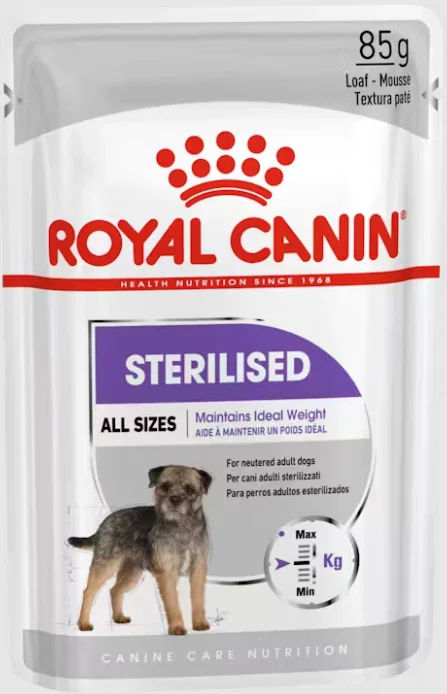 Φωτογραφία προϊόντος: Royal Canin Πλήρης τροφή για ενήλικες στειρωμένους σκύλους με τάση αύξησης βάρους 85g ROYAL CANIN (9003579008737)