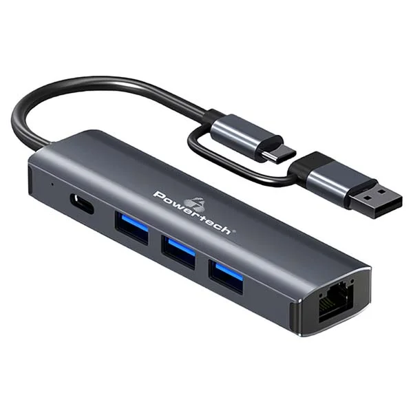 Φωτογραφία προϊόντος: Powertech 4-Port USB-Α+C Hub Grey (PTR-0150)