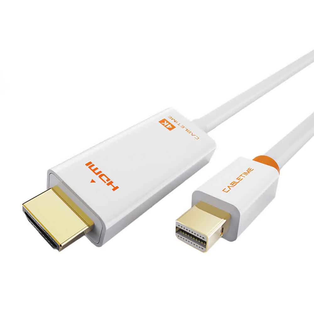 Φωτογραφία προϊόντος: Cabletime Cable Mini Displayport Male To HDMI Male AV588 4K 30Hz 1.8m White