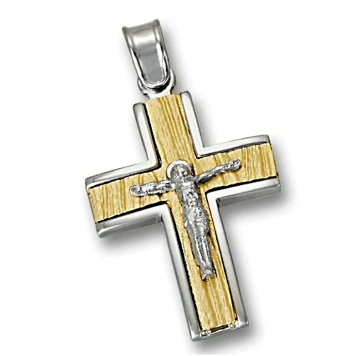 Φωτογραφία προϊόντος: fenixjewelry Δίχρωμος Χρυσός σταυρός 14κ ΣΤ1400Δ