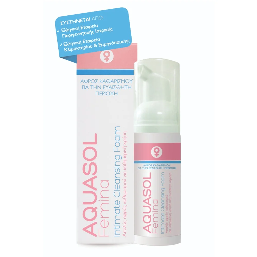 Φωτογραφία προϊόντος: Galenica Aquasol Femina Intimate Cleansing Foam Απαλός Αφρός Καθαρισμού για την Καθημερινή Υγιεινή της Ευαίσθητης Περιοχής 40ml