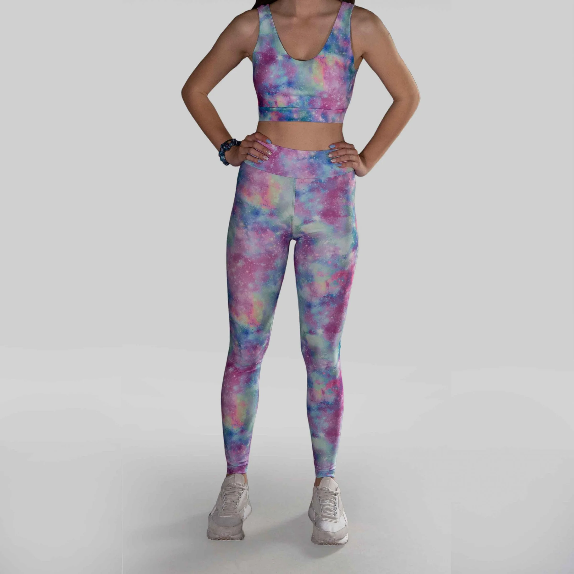 Φωτογραφία προϊόντος: LUCKYJOJO Space Pastel Pink and Blue Print Leggings by Lucky Jojo