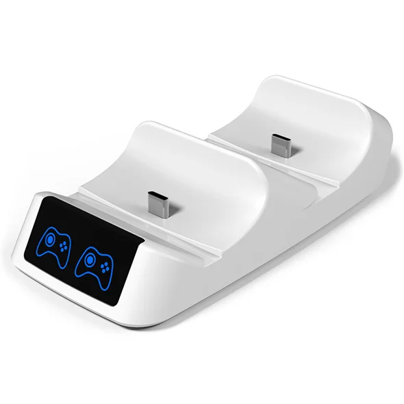 Φωτογραφία προϊόντος: ROAR βάση φόρτισης gamepad RR-0019 για 2x PS5 DualSense, λευκή