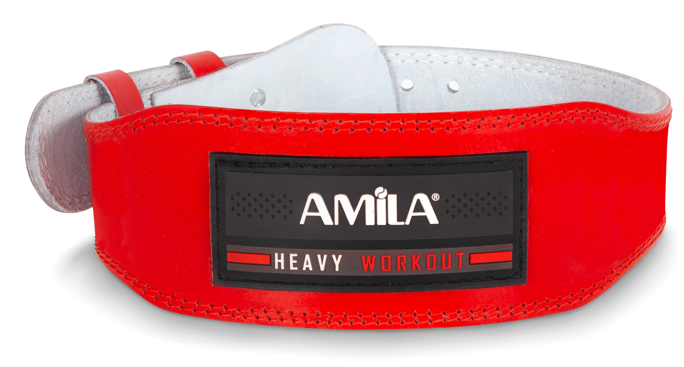 Φωτογραφία προϊόντος: Ζώνη Άρσης Βαρών AMILA Δερμάτινη Κόκκινη Γ΄ Quality XL AMILA 44308
