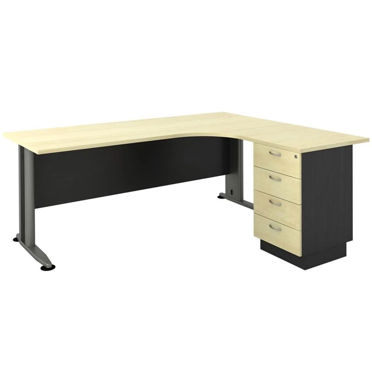 Φωτογραφία προϊόντος: Woodwell SUPERIOR COMPACT Δεξιά Γωνία Dark Grey - Beech 180x70x75 / 150x60x75cm