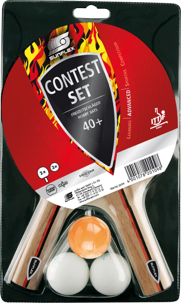 Φωτογραφία προϊόντος: Σετ Ping Pong Sunflex Contest (2 ρακέτες + 3 μπαλάκια) SUNFLEX 97231