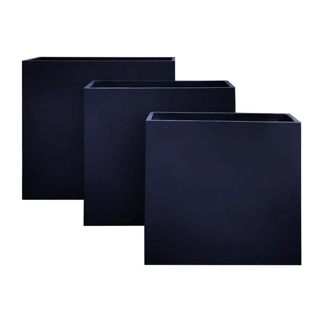 Φωτογραφία προϊόντος: FLOWER POT-13 σετ 3 τεμαχίων Black (61x26x61, 71x31x71, 81x36x81)
