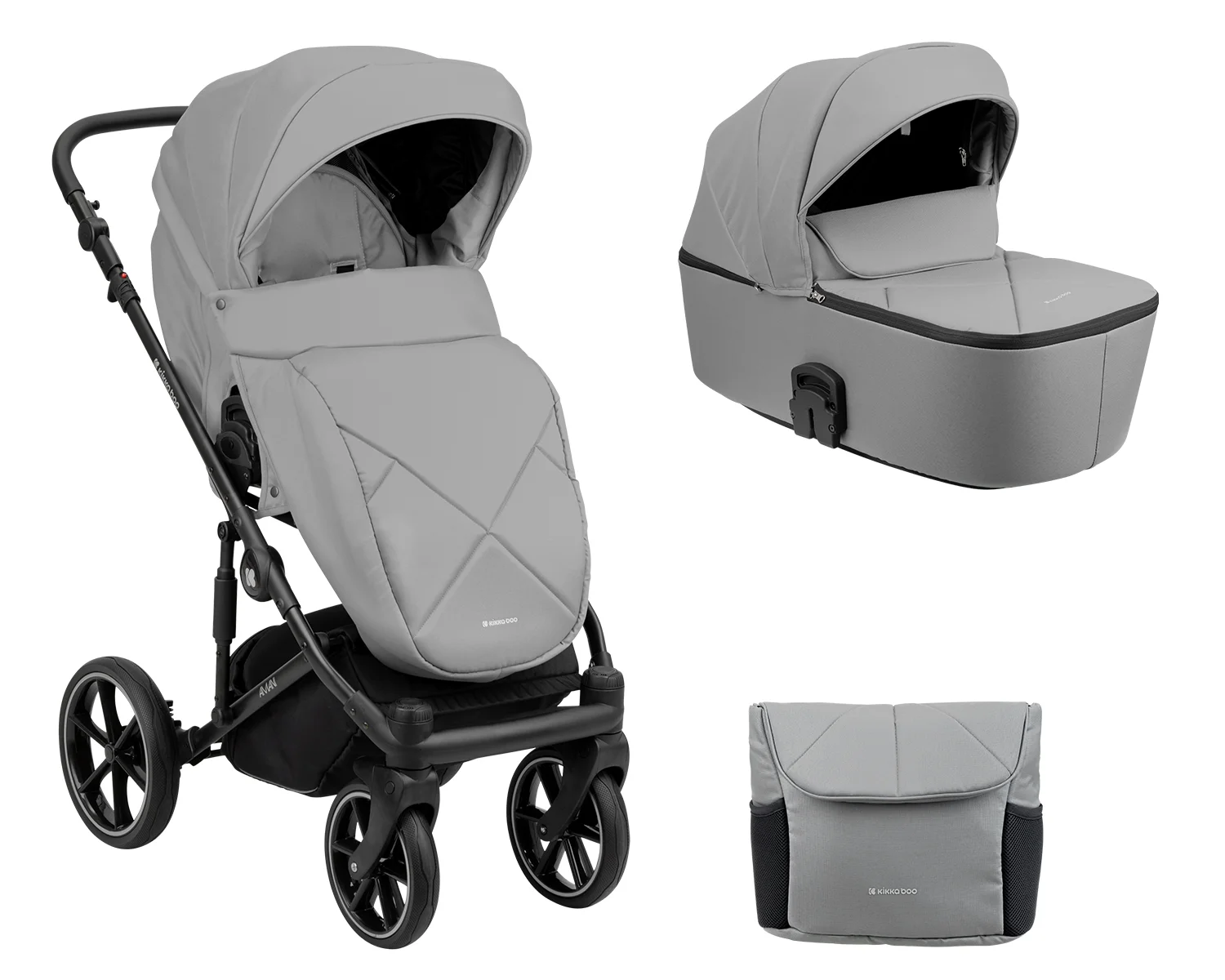 Φωτογραφία προϊόντος: Kikka Boo - Stroller 2in1 with hard carrycot Amani Grey - 31001020124