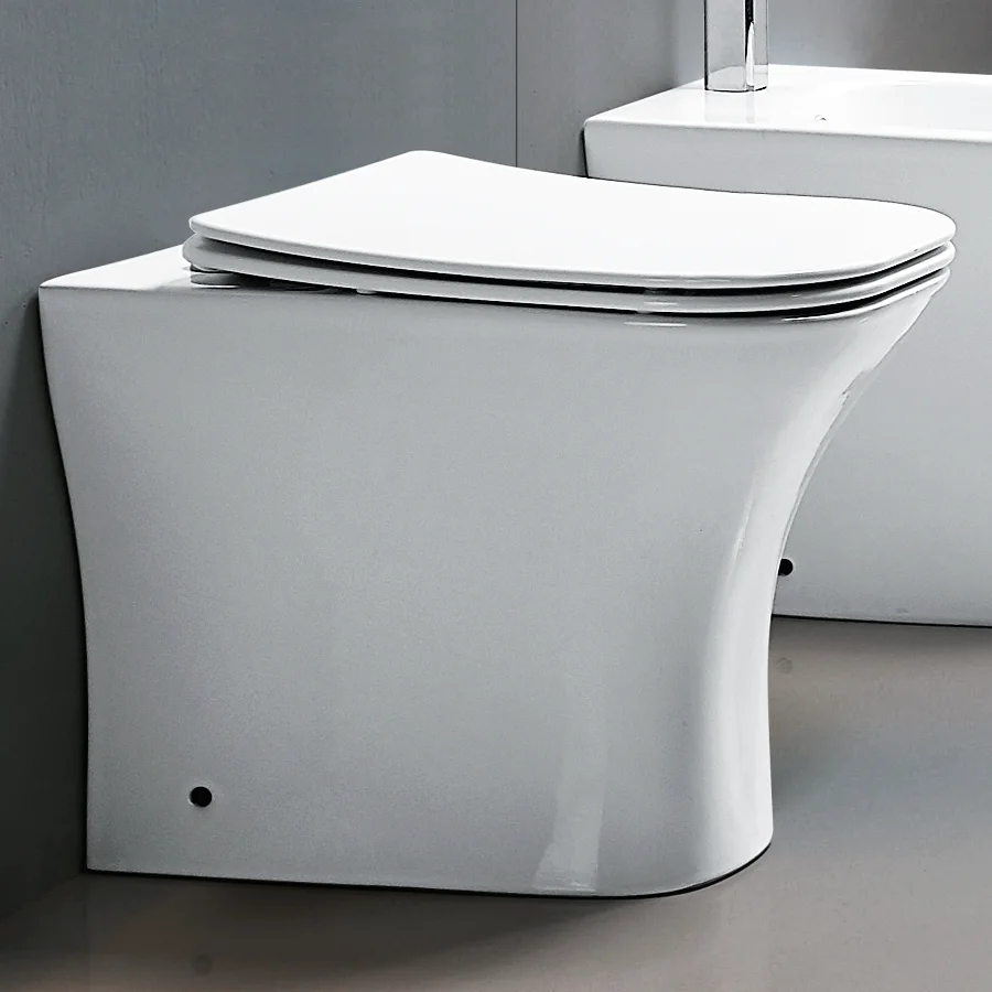 Φωτογραφία προϊόντος: Bianco Ceramica Delia Λεκάνη Δαπέδου Rimless με Slim Κάλυμμα Soft Close Λευκή DL13000SC-300