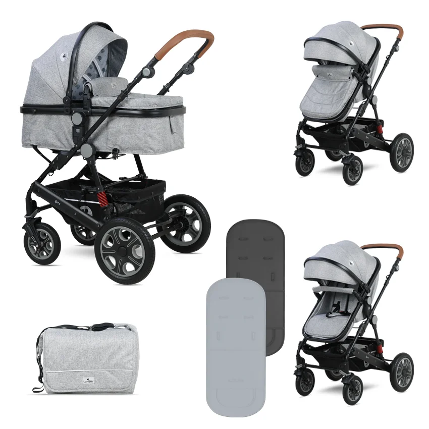 Φωτογραφία προϊόντος: LORELLI - Baby Stroller Lora Cool Grey Elephants + Mama Bag