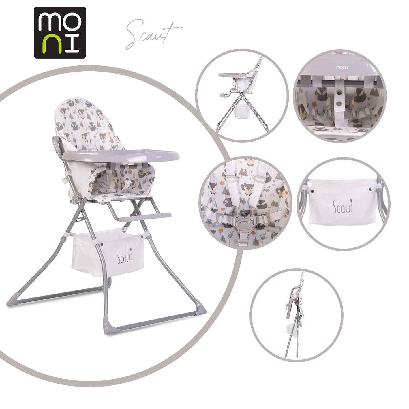 Φωτογραφία προϊόντος: MONI - High chair Scaut grey - 3801005150618