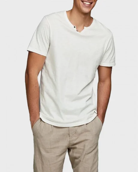 Φωτογραφία προϊόντος: JACK & JONES T-SHIRT SPLIT NECK - 12164972 ΜΑΥΡΟ