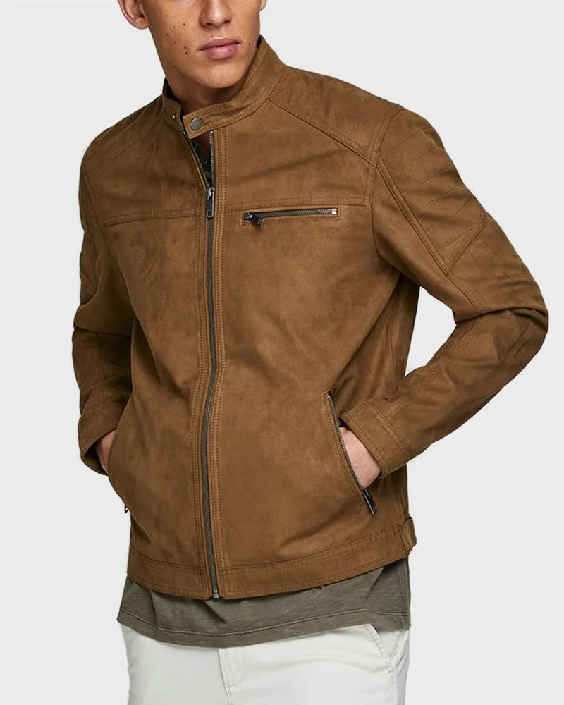 Φωτογραφία προϊόντος: JACK & JONES P.U. JACKET CLASSIC BIKER - 12147218 ΚΑΦΕ SUEDE