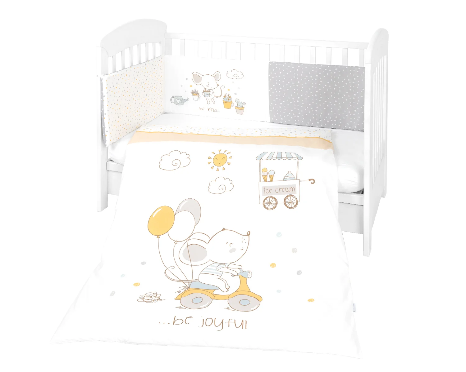 Φωτογραφία προϊόντος: Kikka Boo - Bedding set 2pcs EU Style 60/120 Joyful Mice - 41101020091