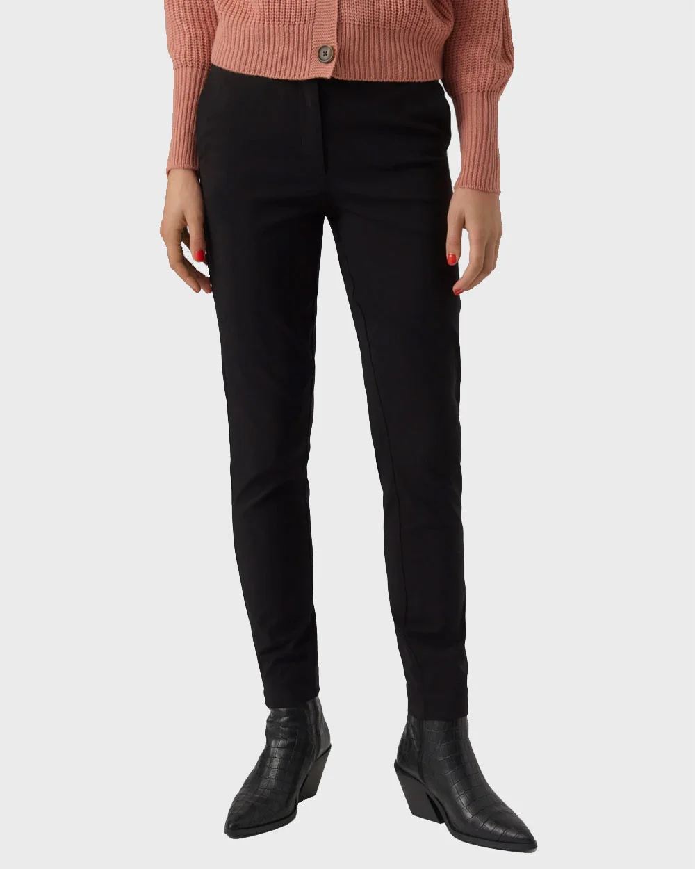 Φωτογραφία προϊόντος: VERO MODA ΓΥΝΑΙΚΕΙΟ SLIM FIT MID WAIST TROUSERS - 10279052 ΜΑΥΡΟ