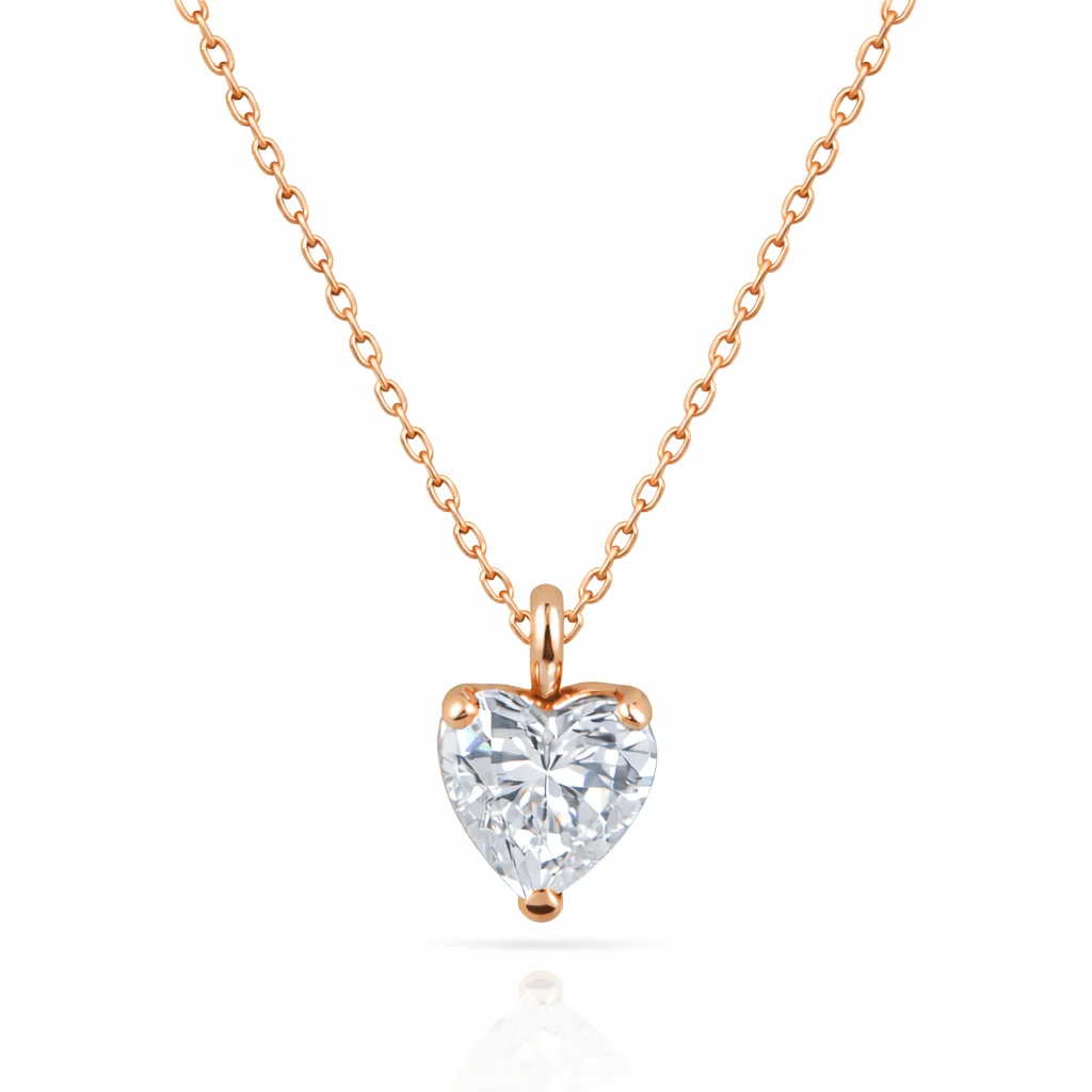Φωτογραφία προϊόντος: fenixjewelry Κολιε Γυναικειο Καρδια κ14 Ροζ Χρυσο Ζιργκον 992Ρ