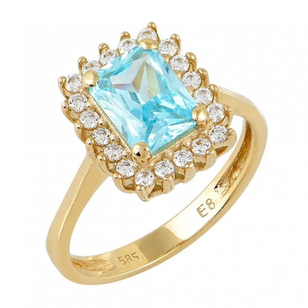 Φωτογραφία προϊόντος: fenixjewelry Χρυσό Δαχτυλίδι 14k Ζιργκον Τοπαζ 5010Κ