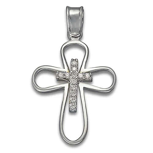 Φωτογραφία προϊόντος: fenixjewelry Λευκός Χρυσός σταυρός 14κ ΣΤ4045Λ