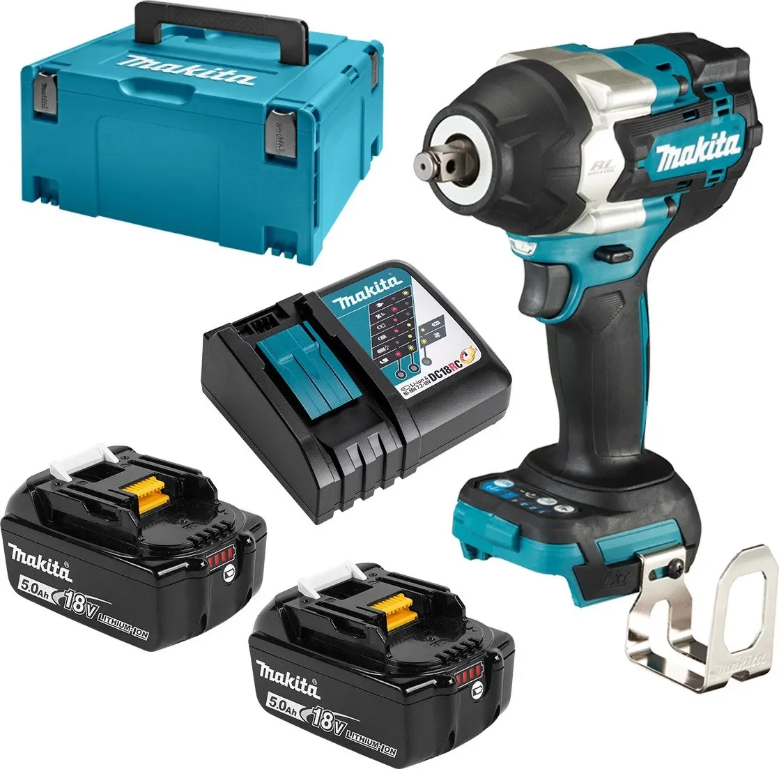 Φωτογραφία προϊόντος: Makita DTW700RTJ - Μπουλονοκλειδο 18v 1/2" με Βαλίτσα μεταφοράς (Makpac), Φορτιστή + 2 Μπαταρίες 5.0Ah (2×5.0Ah)