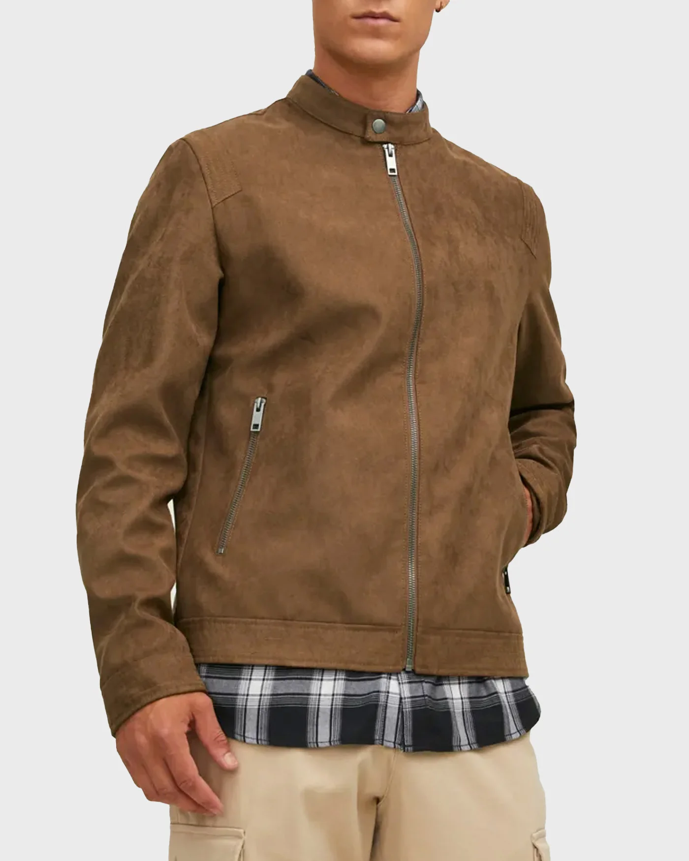 Φωτογραφία προϊόντος: JACK & JONES ΑΝΔΡΙΚΟ BIKER TZAKET - 12223141 ΚΑΦΕ