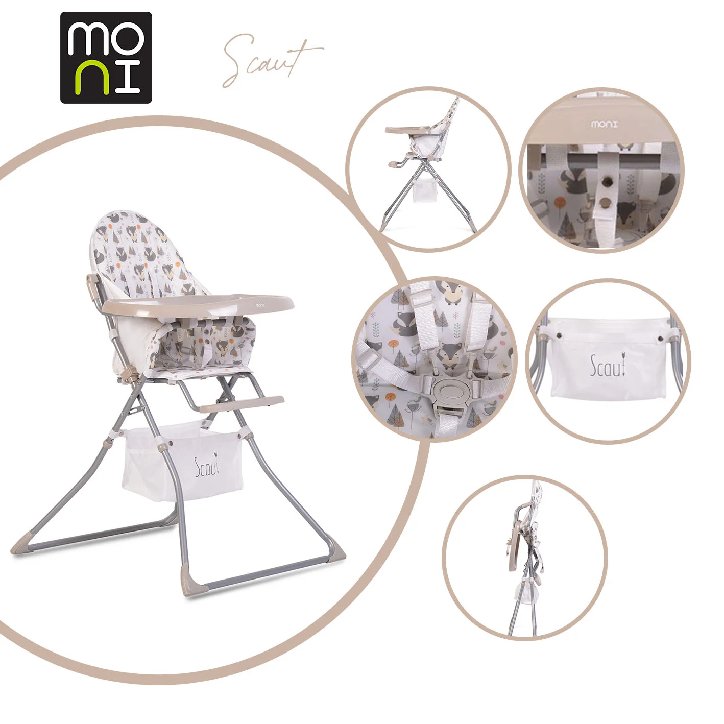Φωτογραφία προϊόντος: MONI - High chair Scaut beige - 3801005150601