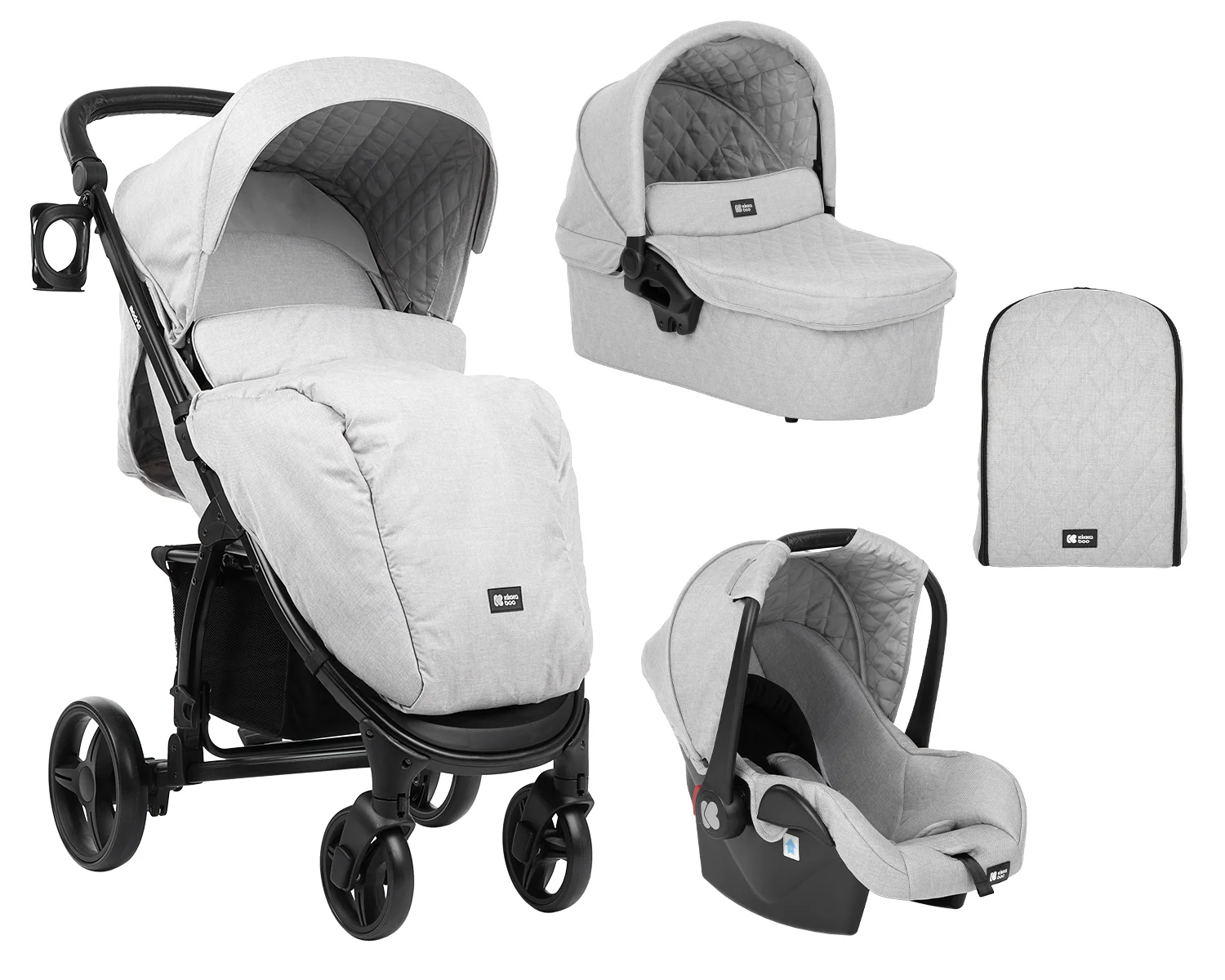 Φωτογραφία προϊόντος: Kikka Boo - Stroller 3in1 Madrid Light Grey Melange 2020 - 31001010133
