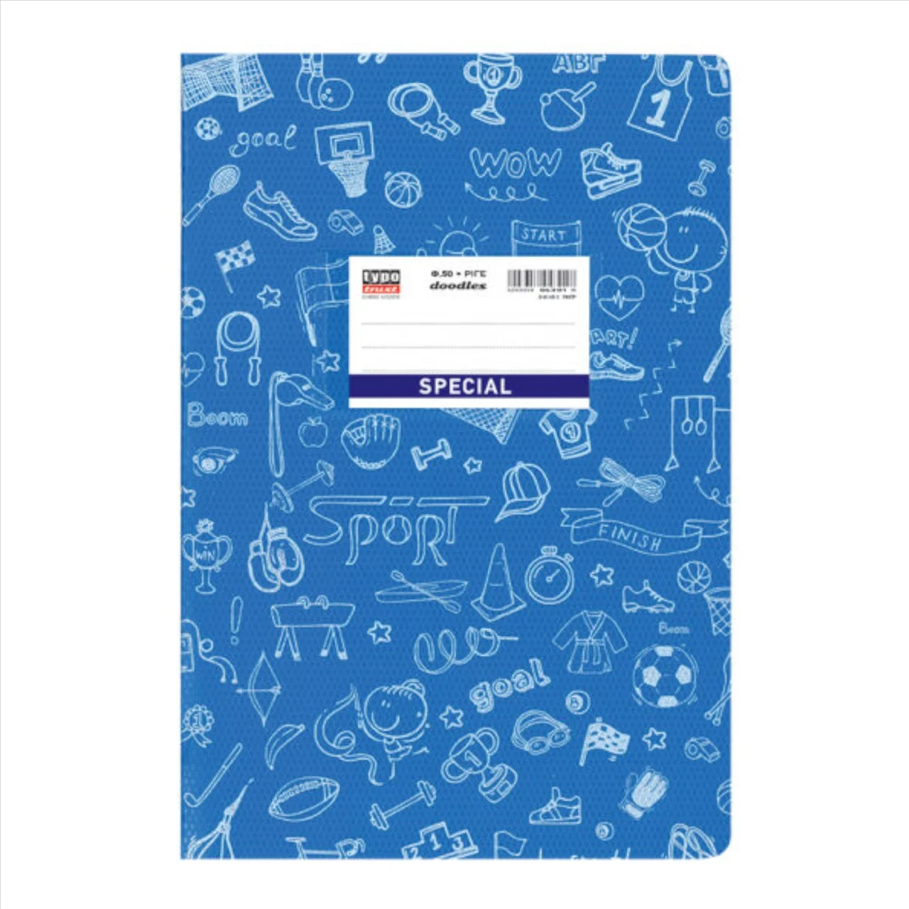 Φωτογραφία προϊόντος: Typotrust Τετράδιο Ριγέ Special Doodles B5 17×25 50φυλλ. Μπλε 4301