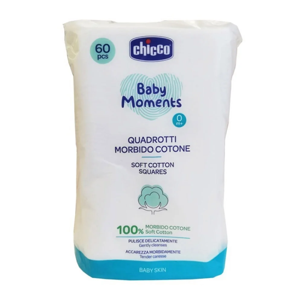 Φωτογραφία προϊόντος: Chicco Baby Moments Μαντηλάκια από 100% Βαμβάκι 60τμχ