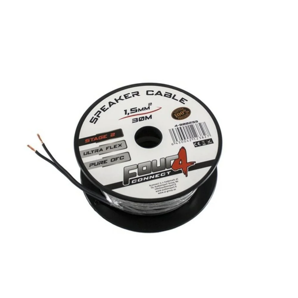 Φωτογραφία προϊόντος: 4-4 CONNECT Καλώδιο ηχείων 2X1.5mm 100% OFC copper (30m) - 4-800233